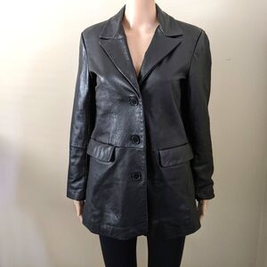 Reitmans genuine soft leather black jacket, women's small